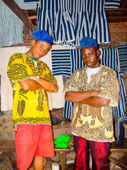 Wearing traditional clothing in Tamale, Ghana