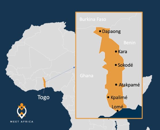 Togo travel - Map of Togo and West Africa